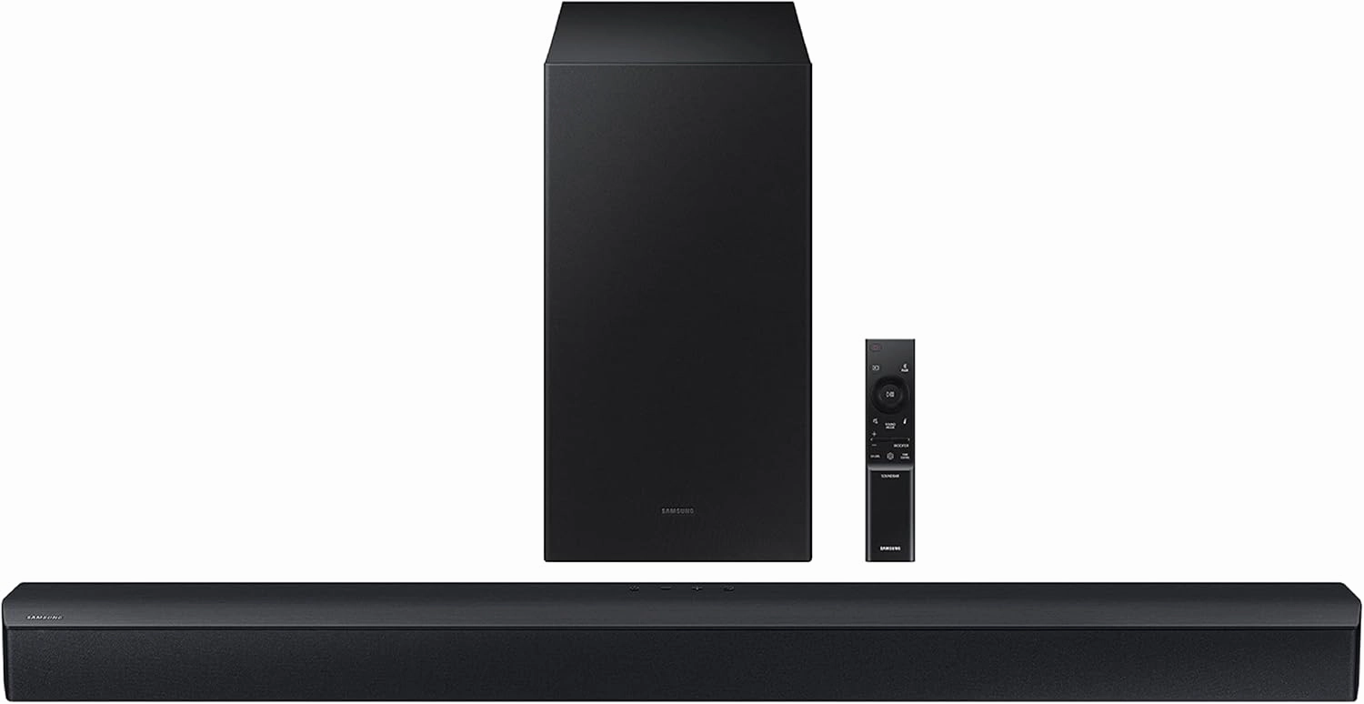 Samsung HW-C450 2.1ch Soundbar w/DTS Virtual X, Subwoofer Included, Bass Boost, Adaptive Sound Lite, Game Mode, Bluetooth, Wireless Surround Sound Compatible audiophile subwoofer,active subwoofer,low frequency speaker,