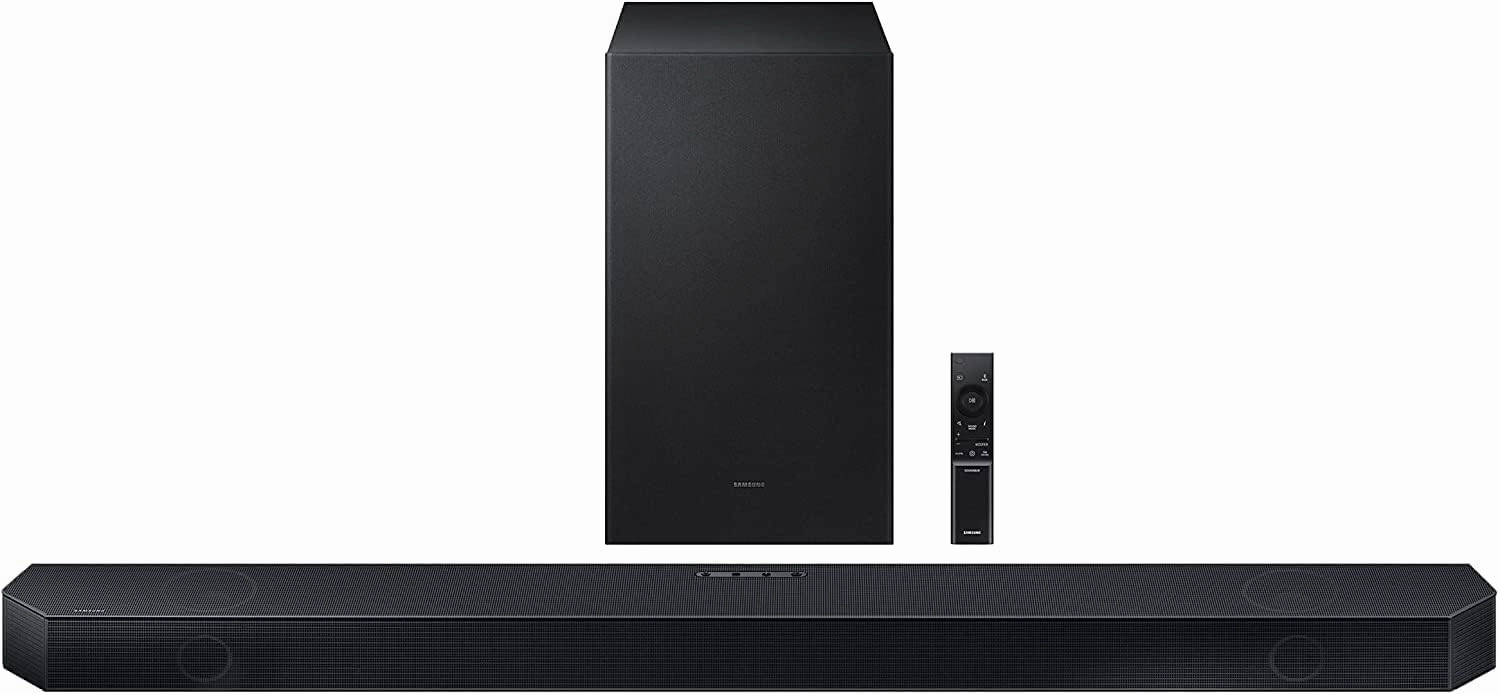 SAMSUNG HW-Q700C 3.1.2ch Soundbar w/Wireless Dolby Audio, Q-Symphony, SpaceFit Sound Pro, Adaptive Sound, Game Mode Pro, Airplay 2, Tap Sound, Chromecast and Alexa Built-in (Model) (Renewed) soundbar,TV speaker bar,home theater soundbar,