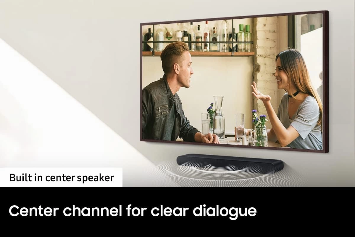 SAMSUNG HW-S50B/ZA 3.0ch All-in-One Soundbar w/Dolby 5.1, DTS Virtual:X, Q Symphony, Built in Center Speaker, Adaptive Sound Lite, Bluetooth Multi Connection, 2022 Black