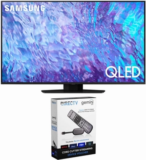 Samsung QN98Q80CA 98 Inch QLED 4K Smart TV Cord Cutting Bundle with DIRECTV Stream Device Quad-Core 4K Android TV Wireless Streaming Media Player (2023 Model) smart audio hub,voice control speaker,Alexa compatible audio,