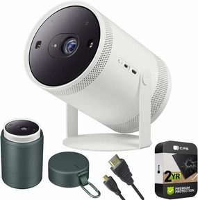 Samsung SP-LFF3CLAXXZA The Freestyle Projector 2nd Gen with Gaming Hub Bundle Included The Freestyle Projector Carrying Case   6 Feet Micro-HDMI to HDMI A/V Cable   2 Year CPS Enhanced Protection Pack smart audio hub,voice control speaker,Alexa compatible 