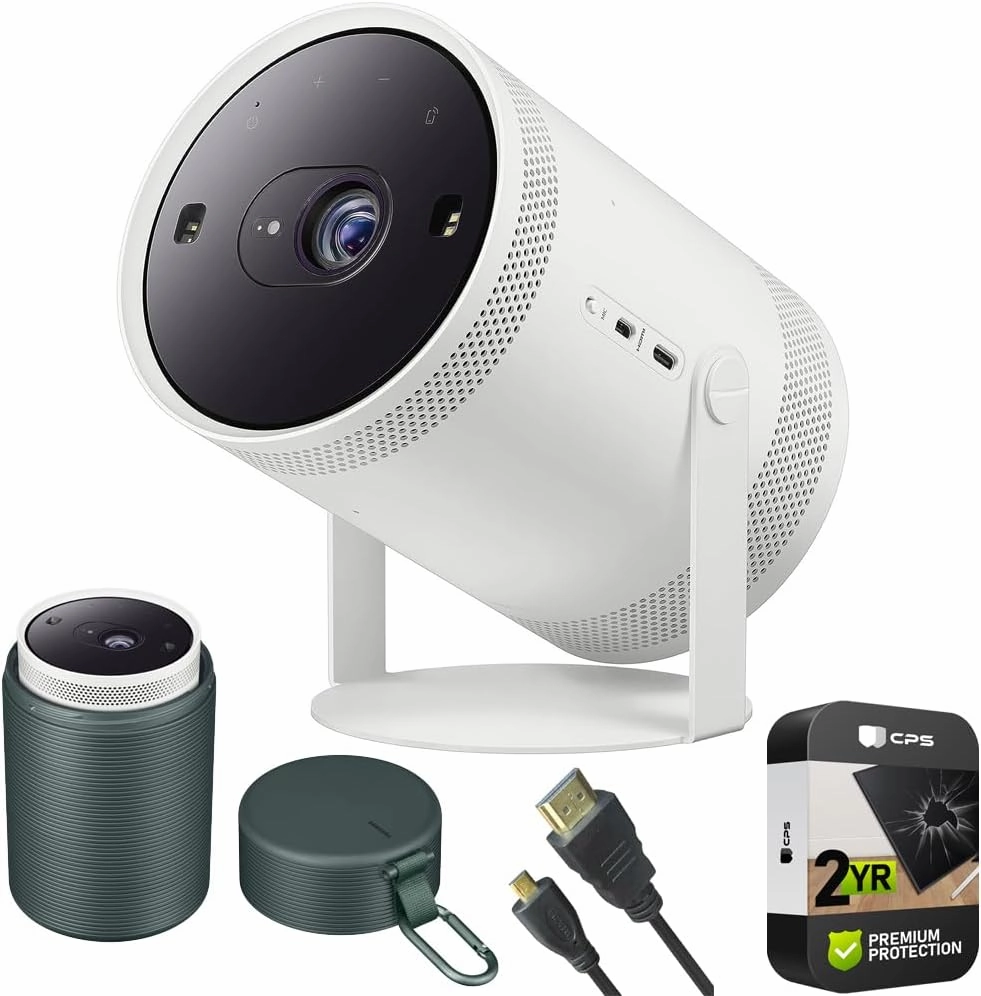 Samsung SP-LFF3CLAXXZA The Freestyle Projector 2nd Gen with Gaming Hub Bundle Included The Freestyle Projector Carrying Case   6 Feet Micro-HDMI to HDMI A/V Cable   2 Year CPS Enhanced Protection Pack smart audio hub,voice control speaker,Alexa compatible 