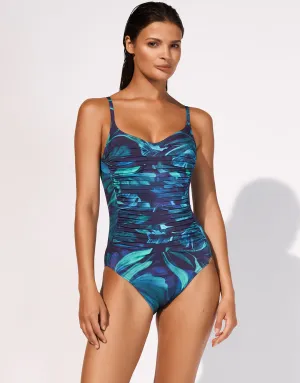 Sanctuary Ruched Underwired Swimsuit - Lagoon
