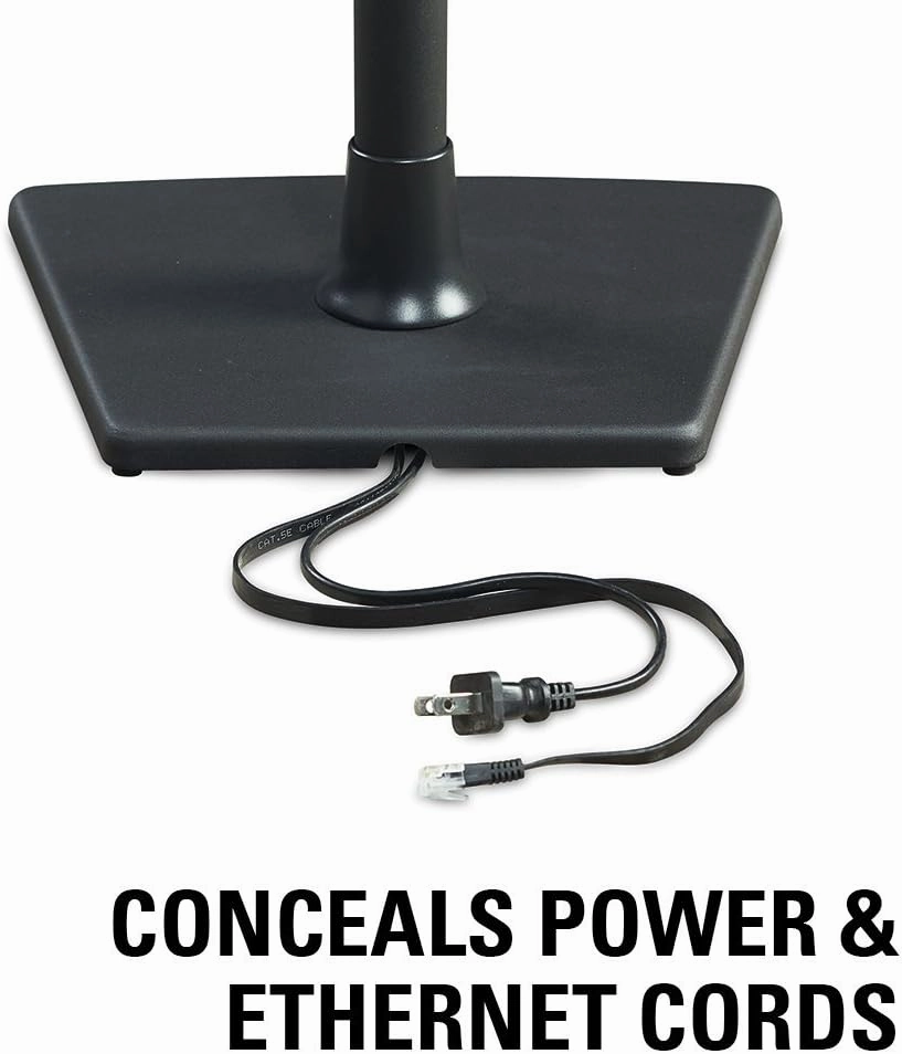 SANUS Wireless Sonos Speaker Stand for Sonos One, Play:1, & Play:3 - Audio-Enhancing Design with Built-in Cable Management - Pair (Black) - WSS22-B1