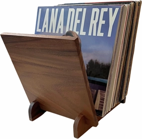 Scandifornian Walnut Wood Vinyl Record Holder | Flip Display Vinyl Record Storage, Elegant Design for 40 Music Albums vinyl storage,record holder,LP organizer,