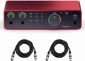 Scarlett 2i2 4th Gen, 2-in, 2-out USB Audio Interface with 2 XLR Cables audio interface,USB interface,music recording input,