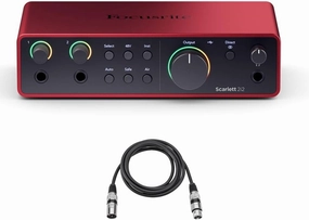 Scarlett 2i2 4th Gen USB Audio Interface w/Buhne XLR10 10 Ft Mic Cable audio interface,USB interface,music recording input,