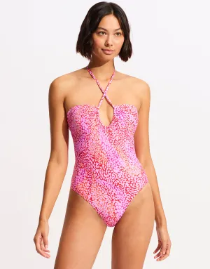 Sea Skin Bandeau Swimsuit - Fuchsia Rose