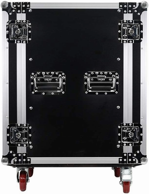 Seismic Audio - SA-PTR-16UC - 16 Space Pro Audio DJ Road Rack Case with Casters - 16U Pro Tour Grade Rack audio rack,hi-fi component stand,media shelf,
