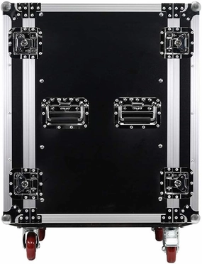 Seismic Audio - SA-PTR-16UC - 16 Space Pro Audio DJ Road Rack Case with Casters - 16U Pro Tour Grade Rack audio rack,hi-fi component stand,media shelf,