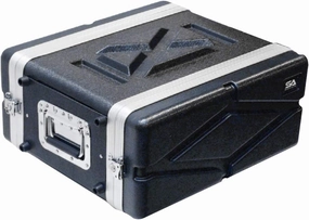 Seismic Audio - SALWR4M - Lightweight 4 Space Mid-Size ABS Rack Case - 4U PA DJ Medium Depth Amp Effects Rack Case audio rack,hi-fi component stand,media shelf,