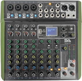 Seismic Audio - Slider10-10 Channel Mixer Console with Bluetooth, USB and Effects mixer console,audio mixing desk,DJ console,