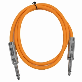 Seismic Audio Speakers Guitar Cables, TS  Guitar Cables, Orange, 3 Feet speaker cable,audio wire,hi-fi speaker cord,