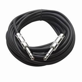 Seismic Audio Speakers TRS  Patch Cable, 25 Foot Balanced Cord, Black speaker cable,audio wire,hi-fi speaker cord,