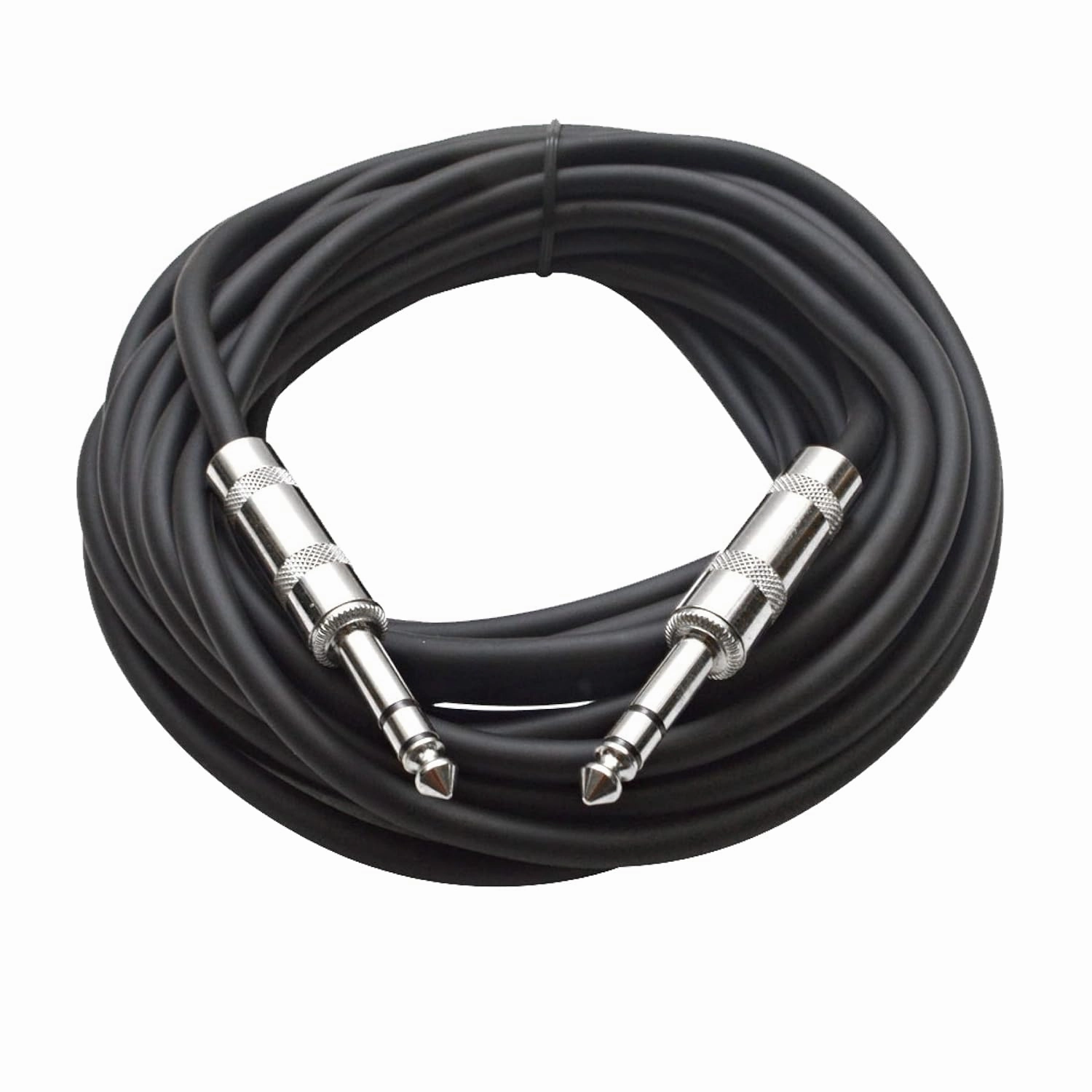 Seismic Audio Speakers TRS  Patch Cable, 25 Foot Balanced Cord, Black speaker cable,audio wire,hi-fi speaker cord,