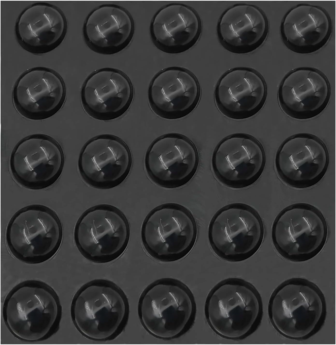 Self Adhesive Isolation Feet - Set of 25 0.75" Silicone Hemisphere Bumper Sound Dampening Rubber Pad for Speakers, Electronics, Table Tops, Laptop and Drawers isolation pads,speaker feet,vibration dampeners,