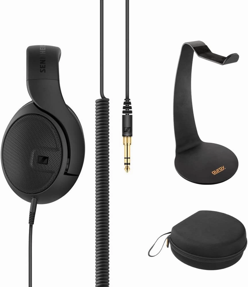 Sennheiser HD 400 Pro Studio Reference Open Back Dynamic Headphones Bundle with Desktop Headphone Stand and Headphones Case reference headphones,neutral sound headphones,monitor headphones,