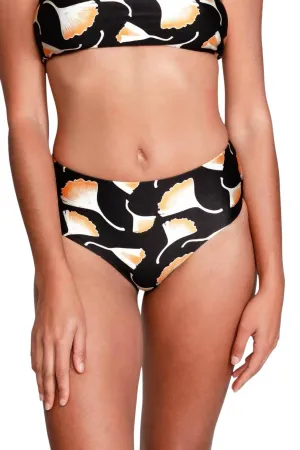 Serena Mid-Rise Bikini Bottom In Ginkgo Black
