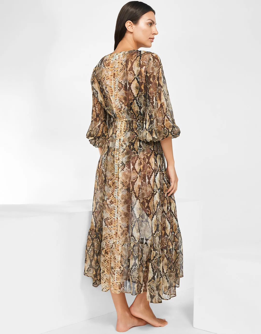 Serpent Long Blouse Dress - Python