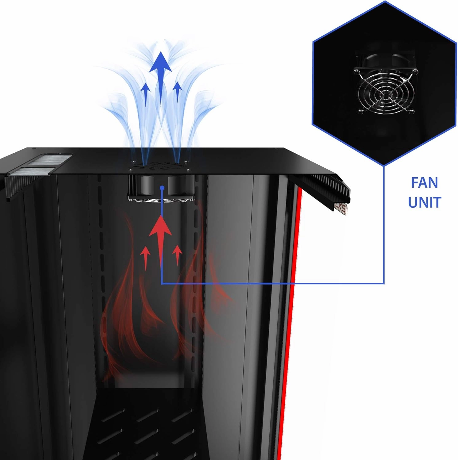 Server Rack - Wall Cabinet - 6U Wall Mount Rack Enclosure with Fans - Audio Rack - Network Rack - 24 Inch Depth AV Cabinet - on Levelers - PDU - Shelf - Locking Cabinet - Black (6U 24"x18"x14.5")