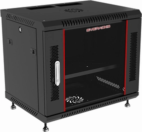 Server Rack - Wall Mount Network Enclosure - Locking Wall IT Cabinet - 19 Inch Rack Av Audio Video Rack Lockable Cabinet Network Rack - Powerbar - Shelf - Fan - Feet (9U (24" w x24 d x20 h)) audio rack,hi-fi component stand,media shelf,