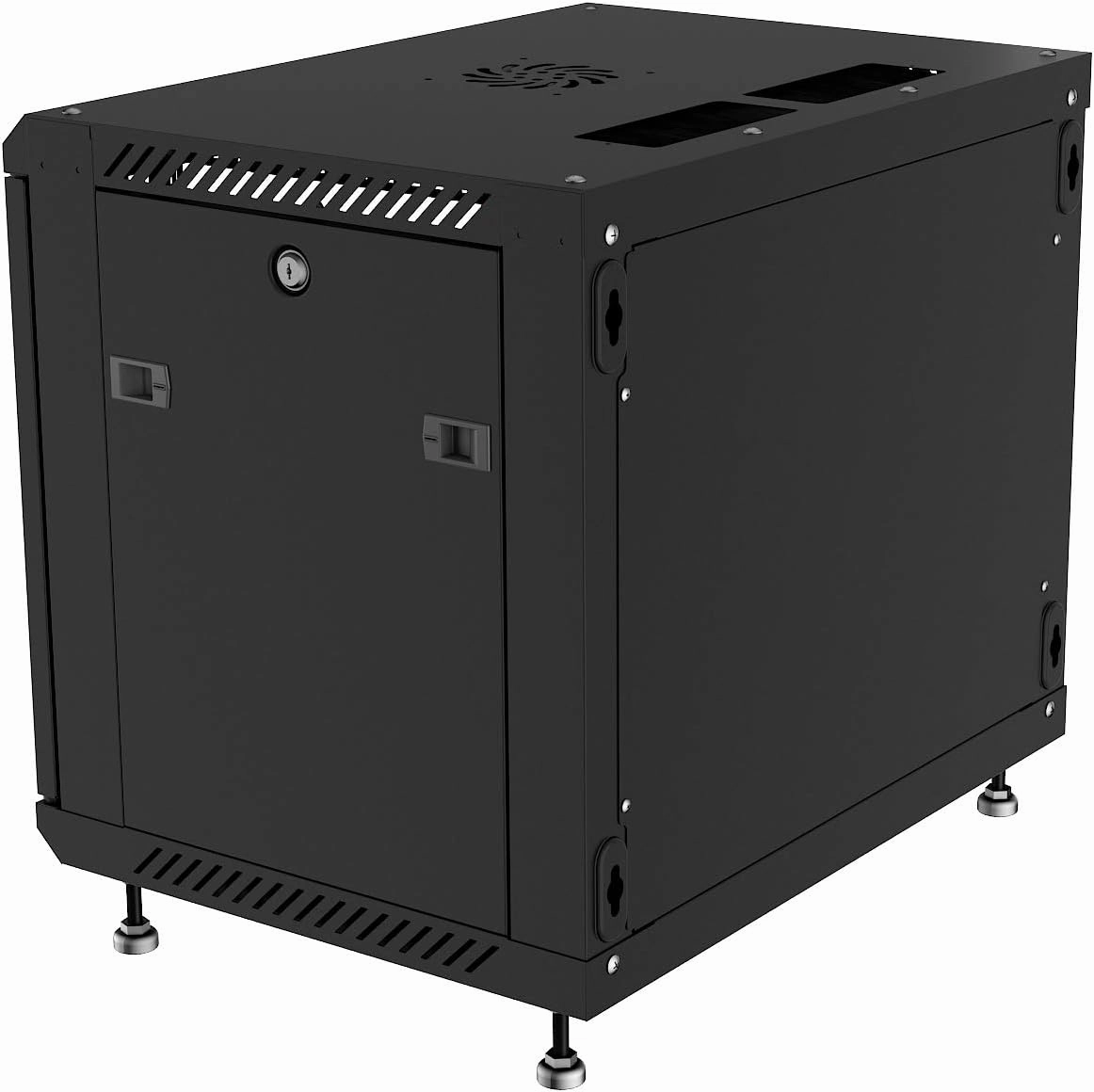 Server Rack - Wall Mount Network Enclosure - Locking Wall IT Cabinet - 19 Inch Rack Av Audio Video Rack Lockable Cabinet Network Rack - Powerbar - Shelf - Fan - Feet (9U (24" w x24 d x20 h))