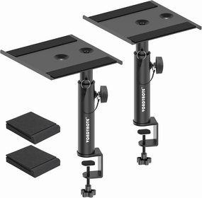 Set of 2 Studio Monitor Stands Desk Clamp Desktop Speaker Stands with Isolation Pads isolation pads,speaker feet,vibration dampeners,