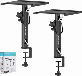 Set of 2 Sturdy Studio Monitor Stands Desktop Clamp Speaker Stands with Cable Management speaker stands,monitor stands,floor speaker holders,