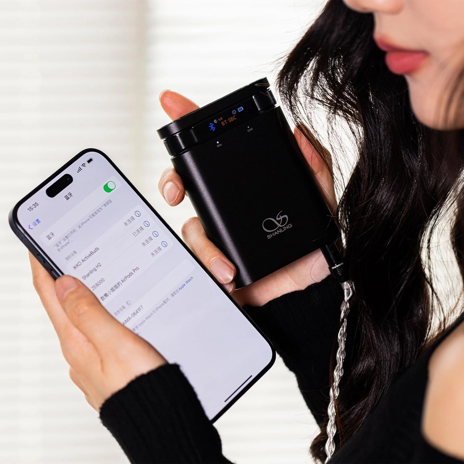 Shanling H2 2in1 Audio Player/Portable DAC, Desktop Headphone Amp,Bluetooth 5.0/LDAC,10.5Hours  for Music Time,HiFi Res Certificated,Anodized Aluminum with LED Lights,Up to 2TB Capacity