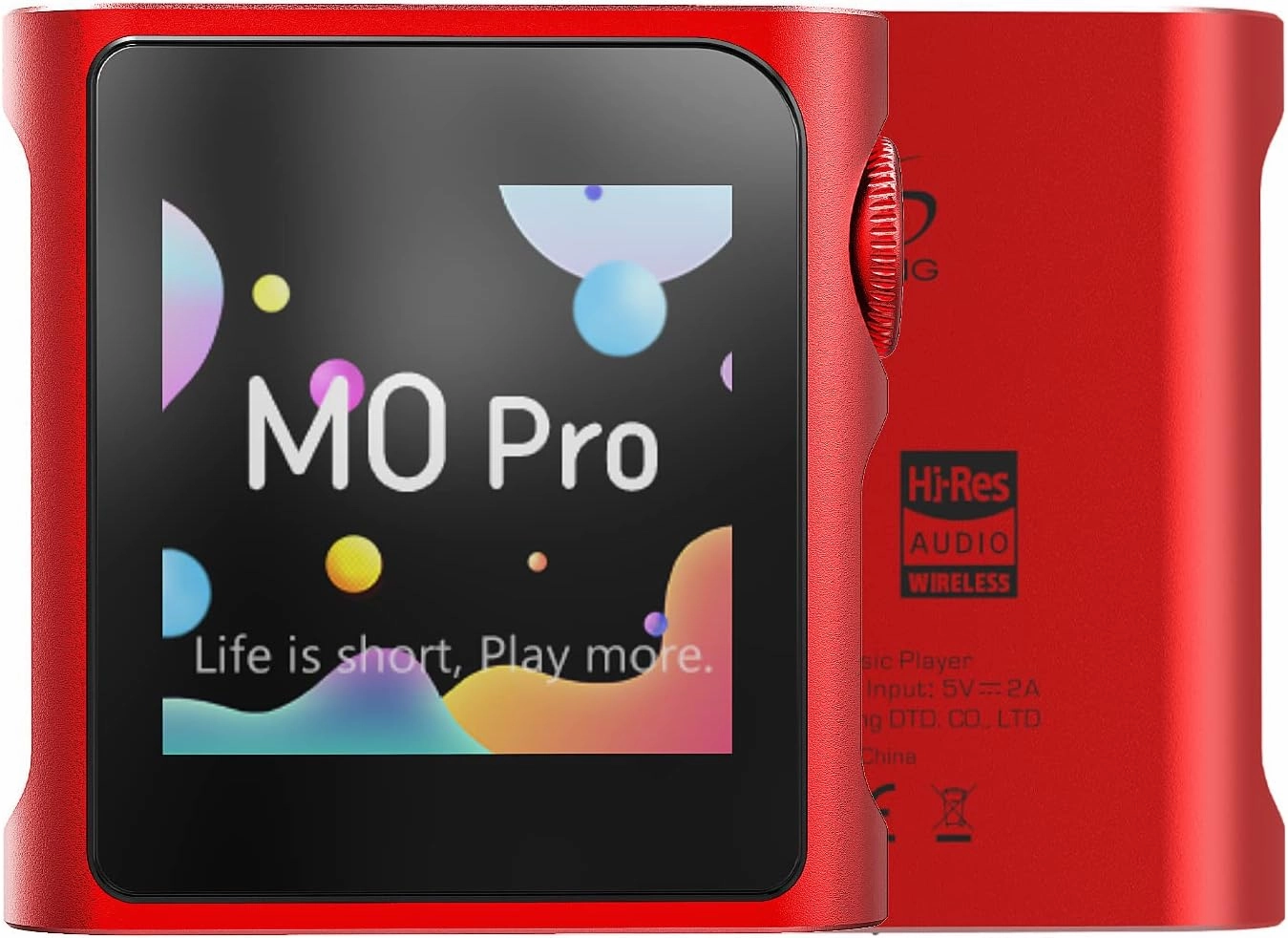 SHANLING M0 Pro Hi-Res MP3 Music Player with BluetoothDigital Audio Player Portable Audio Player DAP Player1.54 HD Touch Screen up to 15 Hour Battery USB Type-C dongle 3.5mm Jacks (Red)