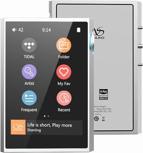 SHANLING M1 Plus 3.2inch Mini Music Player Portable DAP with Bluetooth 5.2 LDAC/WiFi/DLNA/Airplay/Tidal Streaming, Lossless DSD Hi-Res Compatible with 2TB Micro SD (Silver) hi-res portable player,digital audio player,DAP lossless,