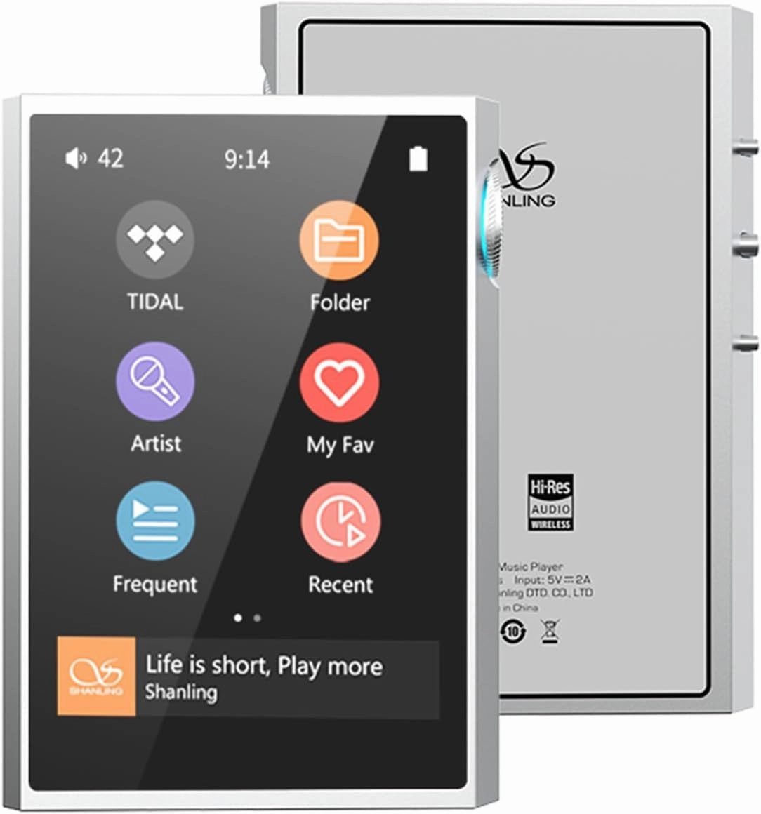 SHANLING M1 Plus 3.2inch Mini Music Player Portable DAP with Bluetooth 5.2 LDAC/WiFi/DLNA/Airplay/Tidal Streaming, Lossless DSD Hi-Res Compatible with 2TB Micro SD (Silver) hi-res portable player,digital audio player,DAP lossless,