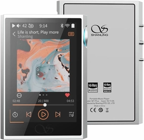 SHANLING M1 Plus M1Plus Protable Music Player MP3 ES9069Q DAC Dual SGM8262 Amplifier PCM768 DSD512 Bluetooth 5.2 LDAC WiFi DLNA Airplay Silver hi-res portable player,digital audio player,DAP lossless,