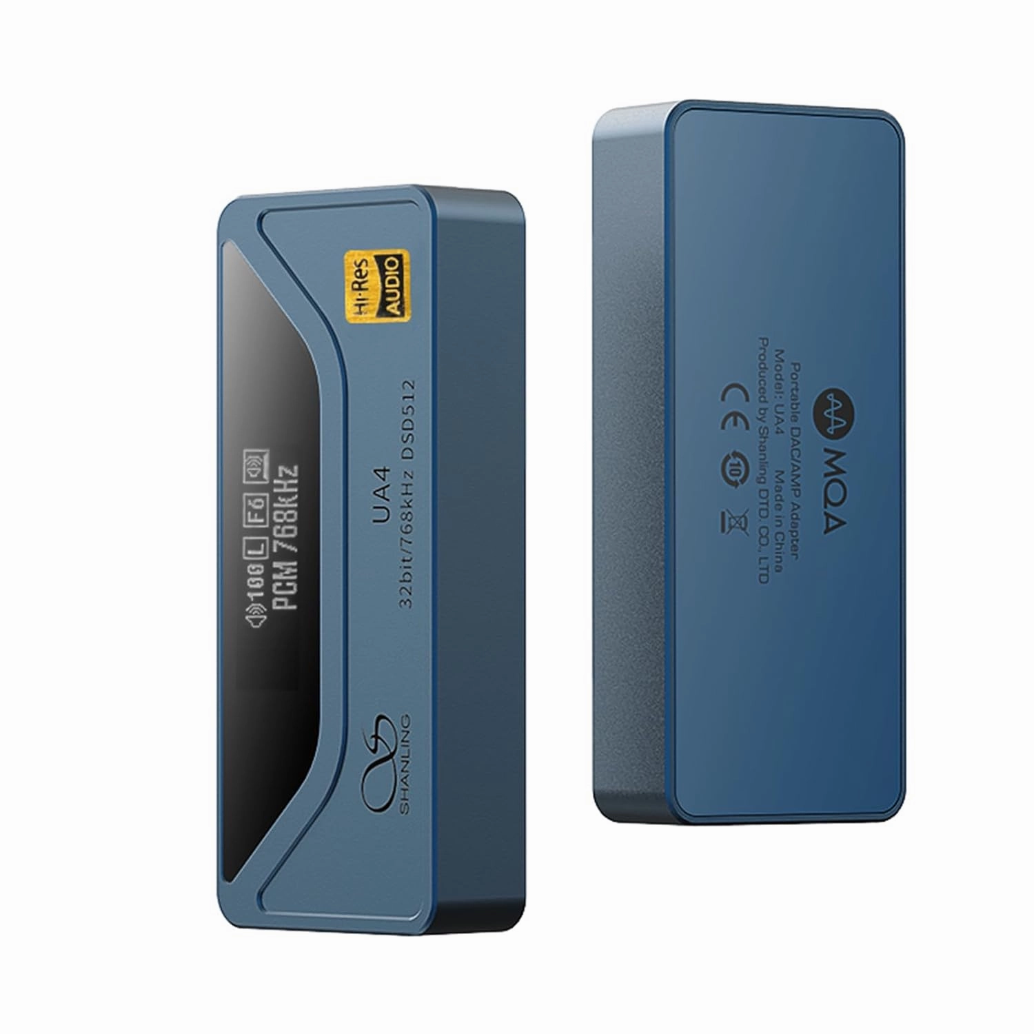 SHANLING UA4 Headphone Amplifier,Portable USB DAC AMP,Support MQA 16X,768kHz DSD512,High Driving Power for Android/iOS/Mac/Windows,dongle Volume Control,3.5/4.4mm up to 237mW@32 Output (Blue)