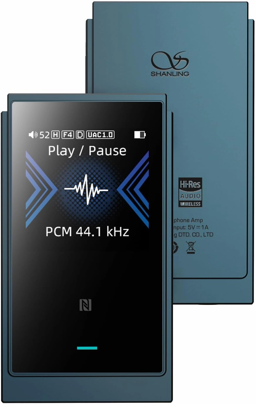 SHANLING UP6 Portable DAC,Headphone Amp with Bluetooth5.2/LDAC/APTX/NFC/CVC8.0 HD Microphone,1.54inch LCD Screen Music Mode/Game Mode/Car Mode,4 Hours Playtime (Indigo) hi-res portable player,digital audio player,DAP lossless,