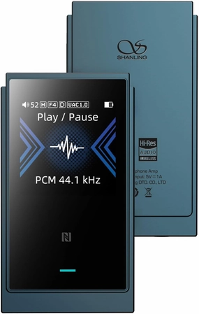 SHANLING UP6 Portable DAC,Headphone Amp with Bluetooth5.2/LDAC/APTX/NFC/CVC8.0 HD Microphone,1.54inch LCD Screen Music Mode/Game Mode/Car Mode,4 Hours Playtime (Indigo) hi-res portable player,digital audio player,DAP lossless,