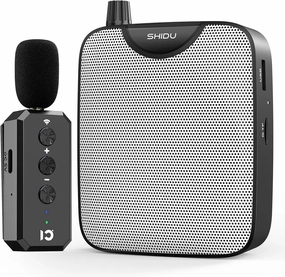 SHIDU 30W Power Voice Amplifier with Bluetooth Wireless Lavalier Microphone, Portable Teacher Mic with Speaker Personal Clip On Microphone System for Teacher Meeting Training-M500 (Black) power amplifier,stereo amp,hi-fi power amp,