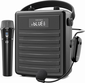 SHIDU 40W Voice Amplifier with Wireless Microphone, Portable PA System with Wireless Headset Mic & Speaker, 40W Loudly Bluetooth Portable Microphone and Speaker for Teacher, Meeting, Speech Events power amplifier,stereo amp,hi-fi power amp,