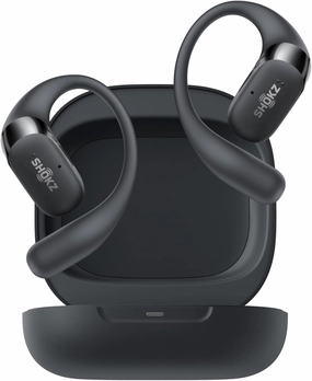 SHOKZ New OpenFit 2 Open-Ear Headphones, True Wireless Bluetooth Earphones with Microphone, Earhook Earbuds with 48 Hours of Playtime, Fast Charging, IP55 Water-Resistant, with Carrying Bag, Black noise cancelling headphones,ANC headphones,travel headphone