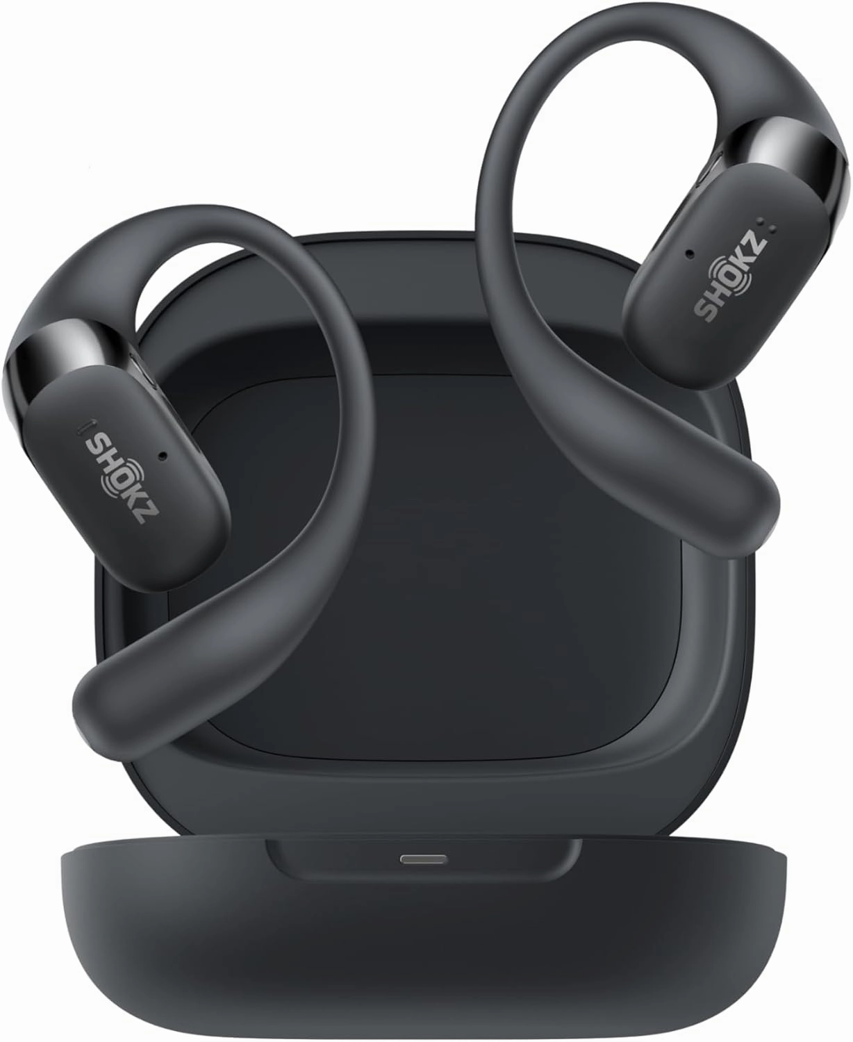SHOKZ New OpenFit 2 Open-Ear Headphones, True Wireless Bluetooth Earphones with Microphone, Earhook Earbuds with 48 Hours of Playtime, Fast Charging, IP55 Water-Resistant, with Carrying Bag, Black noise cancelling headphones,ANC headphones,travel headphone