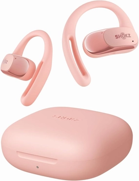 SHOKZ OpenFit Air - Open-Ear Headphones, True Wireless Earbuds, Water Resistant, Secure Earhooks for Daily Use, Pink over-ear headphones,closed back headphones,wireless studio cans,