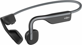SHOKZ OpenMove - Open-Ear Bluetooth Sport Headphones, Bone Conduction Wireless Earphones, Sweatproof for Running and Workouts, with Sticker Pack, Grey over-ear headphones,closed back headphones,wireless studio cans,