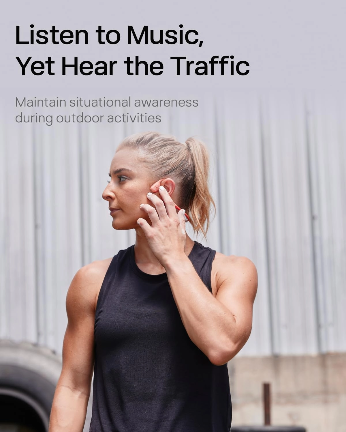 SHOKZ OpenRun Pro - Open-Ear Bluetooth Bone Conduction Sport Headphones - Sweat Resistant Wireless Earphones for Workouts and Running with Premium Deep Base - Built-in Mic, with Hair Band