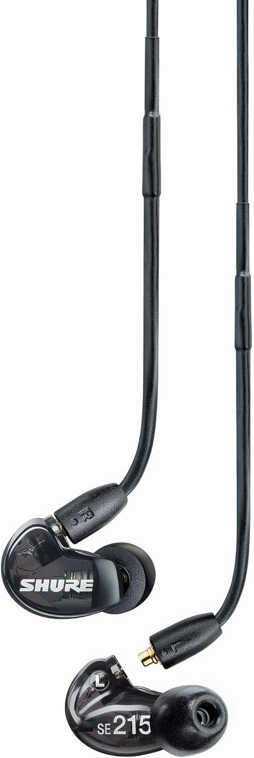 Shure AONIC 215 Wired Sound Isolating Earbuds, Clear Sound, Single Driver, Secure in-Ear Fit, Detachable Cable, Durable Quality, Compatible with Apple & Android Devices - Black