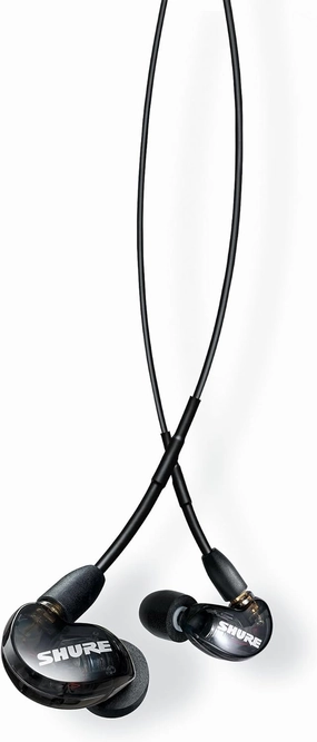 Shure AONIC 215 Wired Sound Isolating Earbuds, Clear Sound, Single Driver, Secure in-Ear Fit, Detachable Cable, Durable Quality, Compatible with Apple & Android Devices - Black in-ear monitors,hi-fi IEMs,studio earphones,