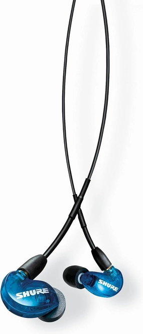 Shure AONIC 215 Wired Sound Isolating Earbuds, Clear Sound, Single Driver, Secure In-Ear Fit, Detachable Cable, Durable Quality, Compatible with Apple & Android Devices - Blue in-ear monitors,hi-fi IEMs,studio earphones,