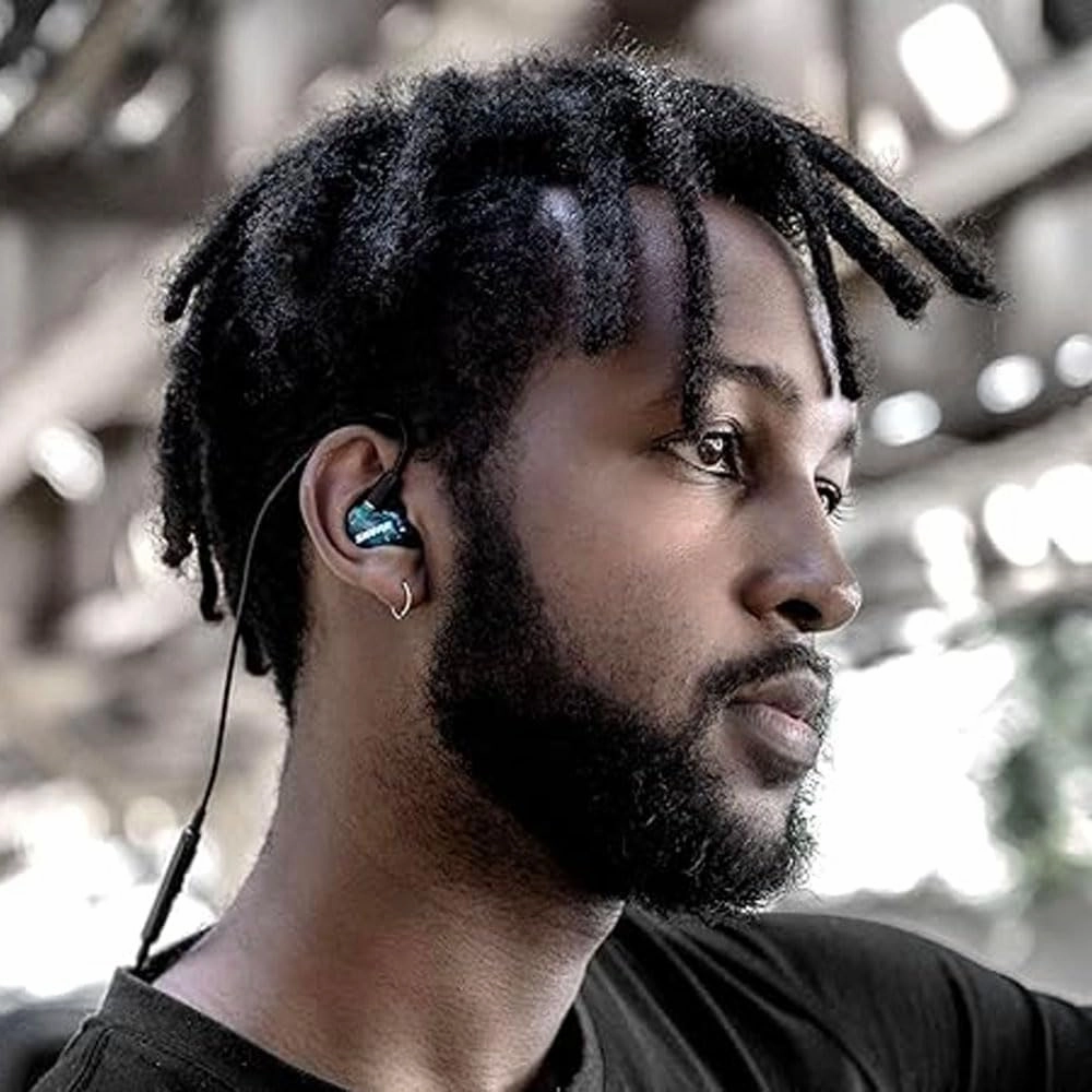 Shure AONIC 215 Wired Sound Isolating Earbuds, Clear Sound, Single Driver, Secure In-Ear Fit, Detachable Cable, Durable Quality, Compatible with Apple & Android Devices - Blue
