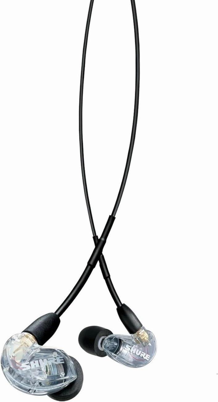Shure AONIC 215 Wired Sound Isolating Earbuds, Clear Sound, Single Driver, Secure In-Ear Fit, Detachable Cable, Durable Quality, Compatible with Apple & Android Devices - Clear in-ear monitors,hi-fi IEMs,studio earphones,