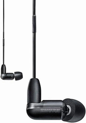 Shure AONIC 3 Wired Sound Isolating Earbuds, Clear Sound, Single Driver with BassPort, Secure in-Ear Fit, Detachable Cable, Durable Quality, Compatible with Apple & Android Devices - Black reference headphones,neutral sound headphones,monitor headphone