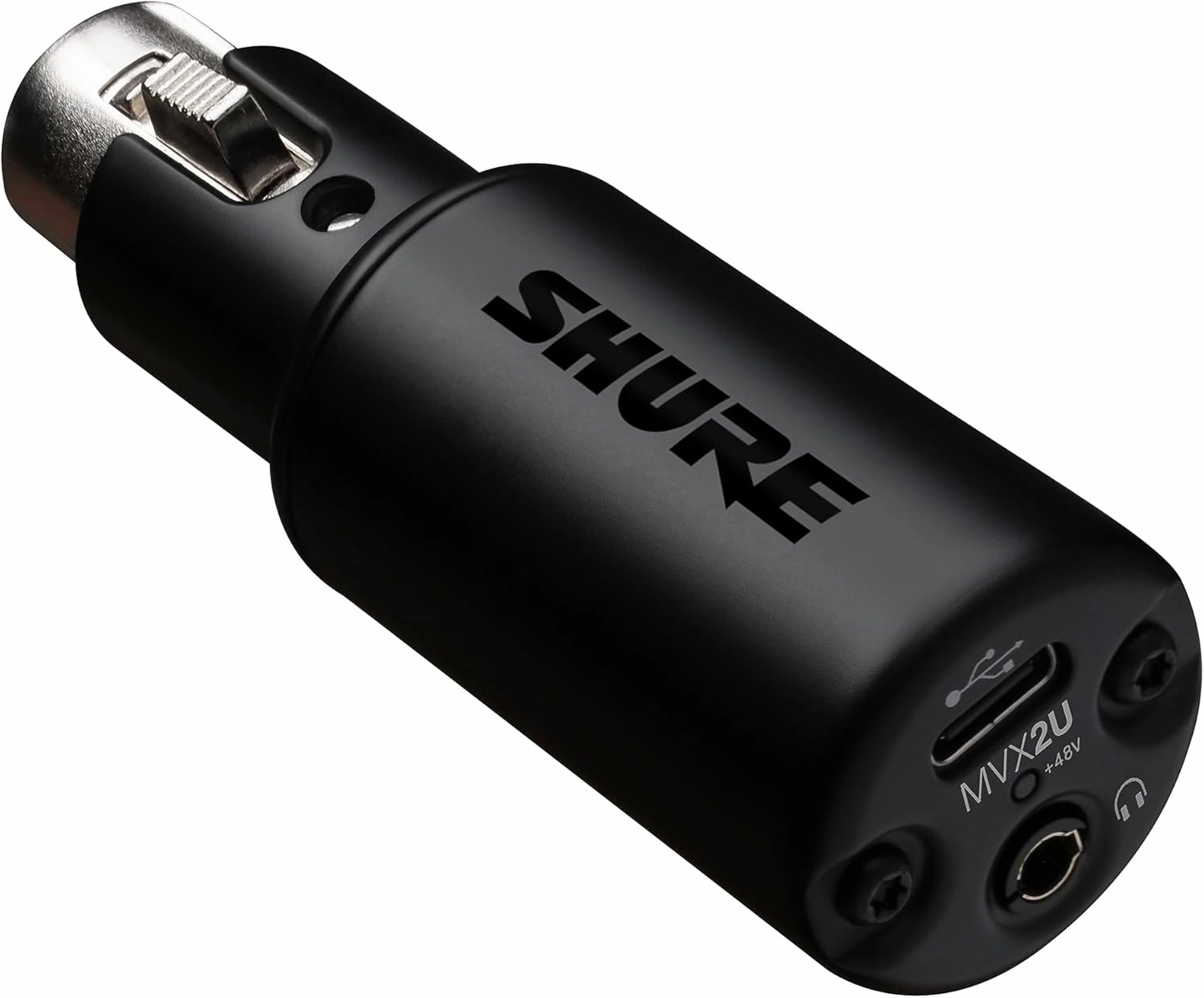 Shure MVX2U XLR-to-USB Digital Interface with Headphone Jack, Integrated Pre-amp with 60dB Gain Control, Zero-Latency Monitoring, 48V Phantom Power, ShurePlus Desktop App, 1m USB-C Cable integrated amplifier,stereo receiver,hi-fi amp combo,